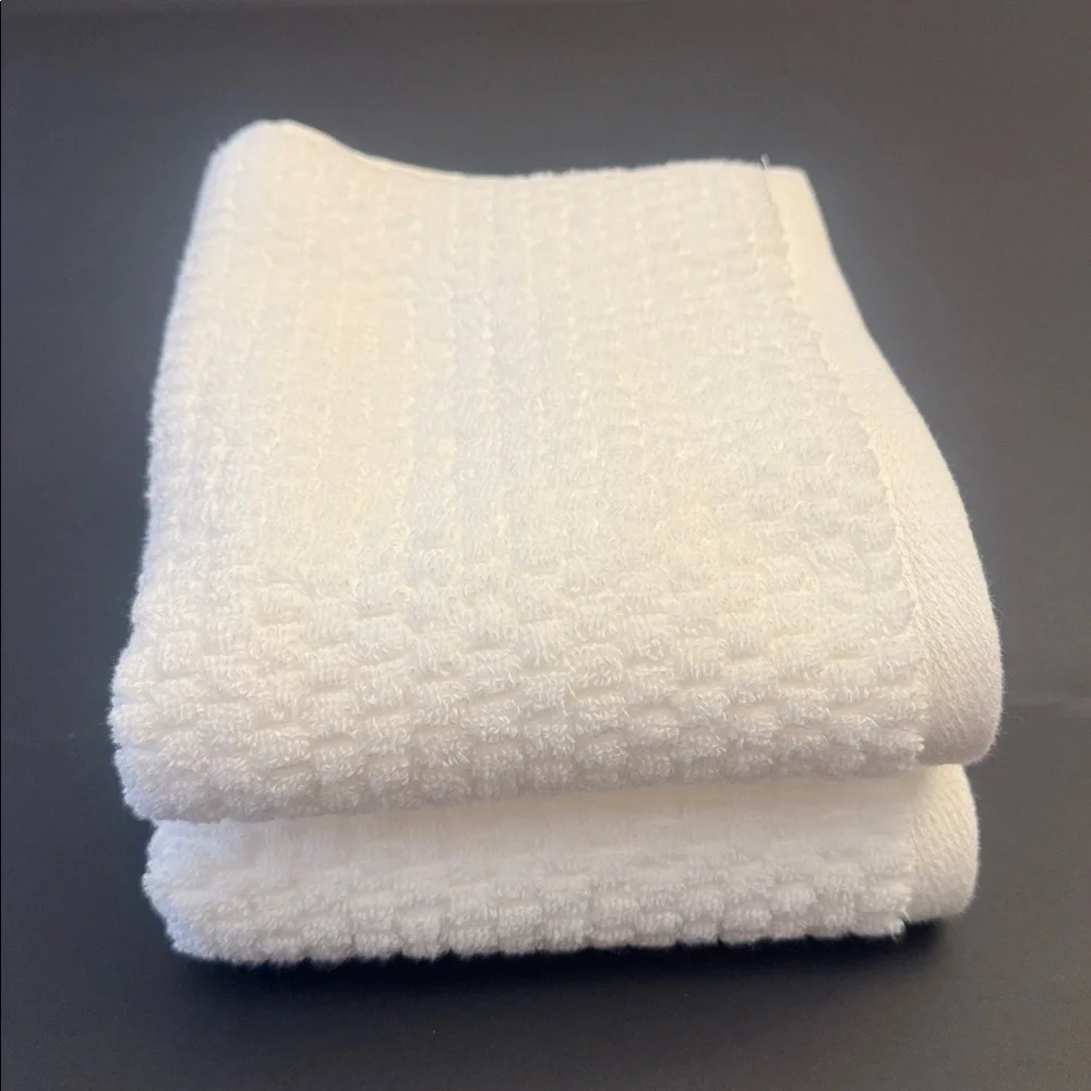 8pc TRULY LOU Quick Dry 100% Cotton Quick Dry Bath Towel Set - White